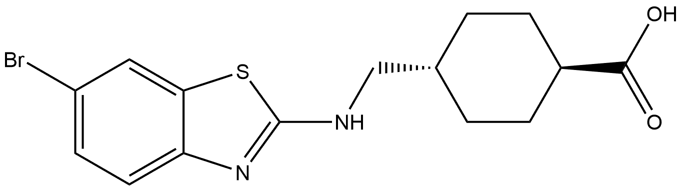 trans-4-[[(6-Bromo-1,3-benzothiazol-2-yl)amino]methyl]cyclohexanecarboxylic acid Struktur