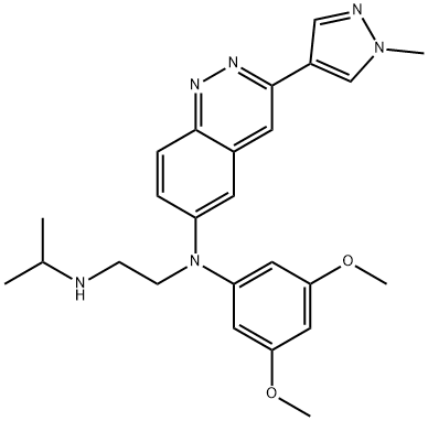 1,2-Ethanediamine, N1-(3,5-dimethoxyphenyl)-N2-(1-methylethyl)-N1-[3-(1-methyl-1H-pyrazol-4-yl)-6-cinnolinyl]- Struktur