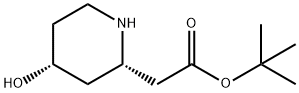 tert-butyl 2-((2S,4R)-9474-hydroxypiperidin-2-yl)acetate Struktur