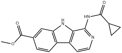 9H-Pyrido[3,4-b]indole-7-carboxylic acid, 1-[(cyclopropylcarbonyl)amino]-, methyl ester Struktur