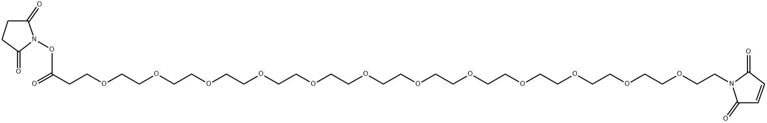 2,5-dioxopyrrolidm-1 -yl 1 -(2,5-dioxo2,5-dihydro-1 H-pyrrol-1 -yl)-3,6.9,12.15t18,21,24.27,30,33,36-dodecaoxanonatnacontan-39-oate Struktur