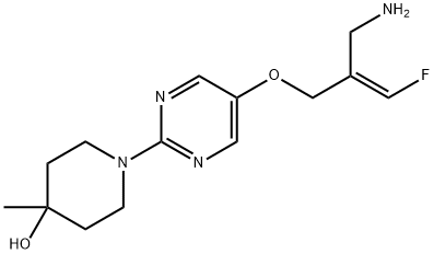 4-Piperidinol, 1-[5-[[(2E)-2-(aminomethyl)-3-fluoro-2-propen-1-yl]oxy]-2-pyrimidinyl]-4-methyl- Struktur