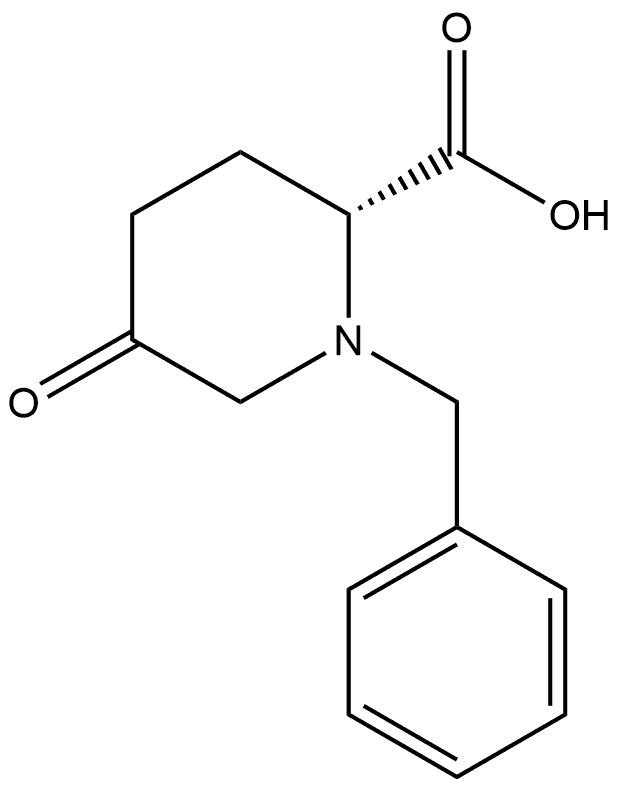 (R)-1-benzyl-5-oxopiperidine-2-carboxylic acid Struktur