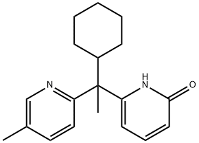 2(1H)-Pyridinone, 6-[1-cyclohexyl-1-(5-methyl-2-pyridinyl)ethyl]- Struktur