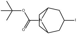 8-Azabicyclo[3.2.1]octane-8-carboxylic acid, 3-iodo-, 1,1-dimethylethyl ester Struktur