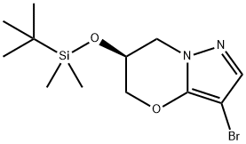 5H-Pyrazolo[5,1-b][1,3]oxazine, 3-bromo-6-[[(1,1-dimethylethyl)dimethylsilyl]oxy]-6,7-dihydro-, (6S)- Struktur