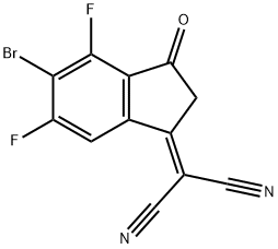 Propanedinitrile, 2-(5-bromo-4,6-difluoro-2,3-dihydro-3-oxo-1H-inden-1-ylidene)- Struktur