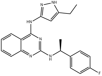 2,4-Quinazolinediamine, N4-(5-ethyl-1H-pyrazol-3-yl)-N2-[(1S)-1-(4-fluorophenyl)ethyl]- Struktur