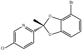 Pyridine, 2-[(2S)-4-bromo-2-methyl-1,3-benzodioxol-2-yl]-5-chloro- Struktur