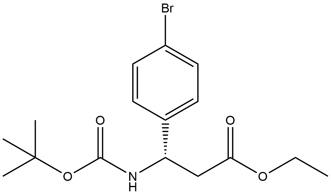 Benzenepropanoic acid, 4-bromo-β-[[(1,1-dimethylethoxy)carbonyl]amino]-, ethyl ester, (βS)- Struktur