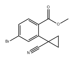 Benzoic acid, 4-bromo-2-(1-cyanocyclopropyl)-, methyl ester Struktur