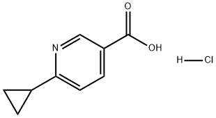 3-Pyridinecarboxylic acid, 6-cyclopropyl-, hydrochloride (1:1) Struktur