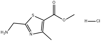 5-Thiazolecarboxylic acid, 2-(aminomethyl)-4-methyl-, methyl ester, hydrochloride (1:1) Struktur