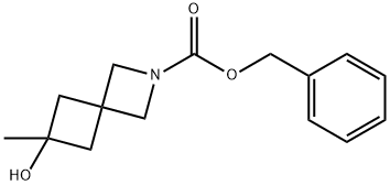 2-Azaspiro[3.3]heptane-2-carboxylic acid, 6-hydroxy-6-methyl-, phenylmethyl ester Struktur