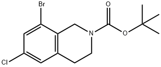 2(1H)-Isoquinolinecarboxylic acid, 8-bromo-6-chloro-3,4-dihydro-, 1,1-dimethylethyl ester Struktur