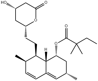 Butanoic acid, 2,2-dimethyl-, (1R,3S,7R,8R,8aS)-1,2,3,7,8,8a-hexahydro-3,7-dimethyl-8-[2-[(2R,4S)-tetrahydro-4-hydroxy-6-oxo-2H-pyran-2-yl]ethyl]-1-naphthalenyl ester Struktur