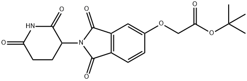 Acetic acid, 2-[[2-(2,6-dioxo-3-piperidinyl)-2,3-dihydro-1,3-dioxo-1H-isoindol-5-yl]oxy]-, 1,1-dimethylethyl ester Struktur