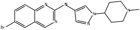 2-Quinazolinamine, 6-bromo-N-[1-(1-methyl-4-piperidinyl)-1H-pyrazol-4-yl]- Struktur