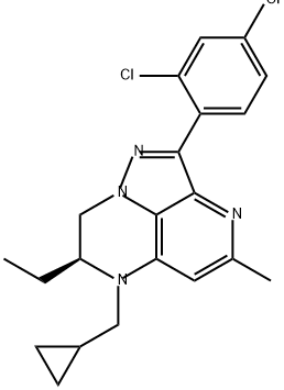 6H-1,3,6,8a-Tetraazaacenaphthylene, 6-(cyclopropylmethyl)-2-(2,4-dichlorophenyl)-7-ethyl-7,8-dihydro-4-methyl-, (7S)- (9CI) Struktur