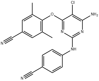 4-[[6-Amino-5-chloro-2-[(4-cyanophenyl)amino]-4-pyrimidinyl]oxy]-3,5-dimethylbenzonitrile Struktur