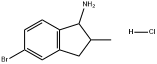 1H-Inden-1-amine, 5-bromo-2,3-dihydro-2-methyl-, hydrochloride (1:1) Struktur