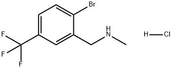 Benzenemethanamine, 2-bromo-N-methyl-5-(trifluoromethyl)-, hydrochloride (1:1) Struktur