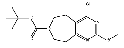 7H-Pyrimido[4,5-d]azepine-7-carboxylic acid, 4-chloro-5,6,8,9-tetrahydro-2-(methylthio)-, 1,1-dimethylethyl ester Struktur