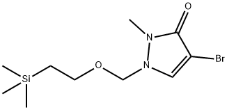 3H-Pyrazol-3-one, 4-bromo-1,2-dihydro-2-methyl-1-[[2-(trimethylsilyl)ethoxy]methyl]- Struktur