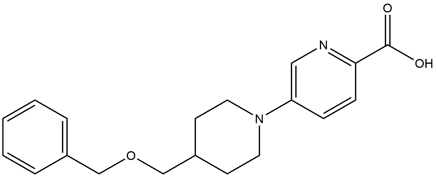 5-(4-((benzyloxy)methyl)piperidin-1-yl)picolinic acid Struktur