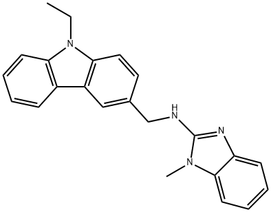 9H-Carbazole-3-methanamine, 9-ethyl-N-(1-methyl-1H-benzimidazol-2-yl)- Struktur