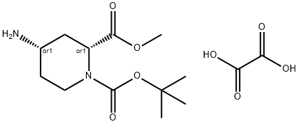 1,2-Piperidinedicarboxylic acid, 4-amino-, 1-(1,1-dimethylethyl) 2-methyl ester, ethanedioate (1:1), (2R,4S)-rel- Struktur