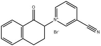 Pyridinium, 3-cyano-1-(1,2,3,4-tetrahydro-1-oxo-2-naphthalenyl)-, bromide (1:1) Struktur