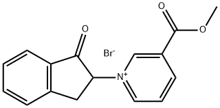 Pyridinium, 1-(2,3-dihydro-1-oxo-1H-inden-2-yl)-3-(methoxycarbonyl)-, bromide (1:1) Struktur