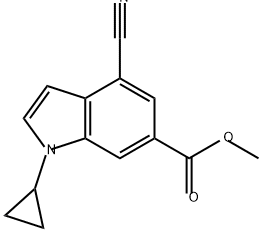 1H-Indole-6-carboxylic acid, 4-cyano-1-cyclopropyl-, methyl ester Struktur