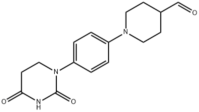 4-Piperidinecarboxaldehyde, 1-[4-(tetrahydro-2,4-dioxo-1(2H)-pyrimidinyl)phenyl]- Struktur