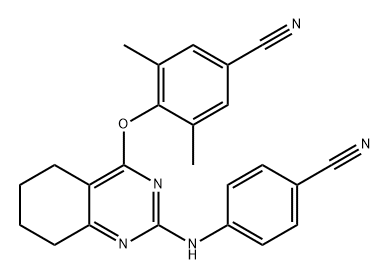 Benzonitrile, 4-[[2-[(4-cyanophenyl)amino]-5,6,7,8-tetrahydro-4-quinazolinyl]oxy]-3,5-dimethyl- Struktur