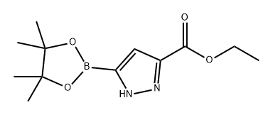 1H-Pyrazole-3-carboxylic acid, 5-(4,4,5,5-tetramethyl-1,3,2-dioxaborolan-2-yl)-, ethyl ester Struktur