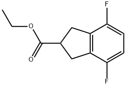 Ethyl 4,7-difluoro-2,3-dihydro-1H-indene-2-carboxylate Struktur