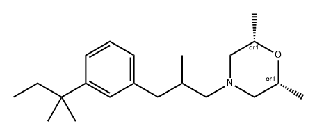 Morpholine, 4-[3-[3-(1,1-dimethylpropyl)phenyl]-2-methylpropyl]-2,6-dimethyl-, (2R,6S)-rel- Struktur