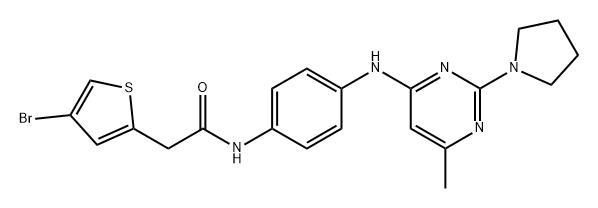 2-Thiopheneacetamide, 4-bromo-N-[4-[[6-methyl-2-(1-pyrrolidinyl)-4-pyrimidinyl]amino]phenyl]- Structure