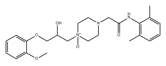 1-Piperazineacetamide, N-(2,6-dimethylphenyl)-4-[2-hydroxy-3-(2-methoxyphenoxy)propyl]-, 4-oxide Struktur