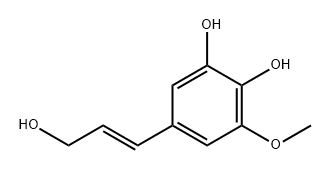 1,2-Benzenediol, 5-[(1E)-3-hydroxy-1-propen-1-yl]-3-methoxy- Struktur