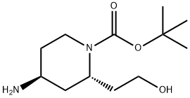 1-Piperidinecarboxylic acid, 4-amino-2-(2-hydroxyethyl)-, 1,1-dimethylethyl ester, (2S,4S)- Struktur