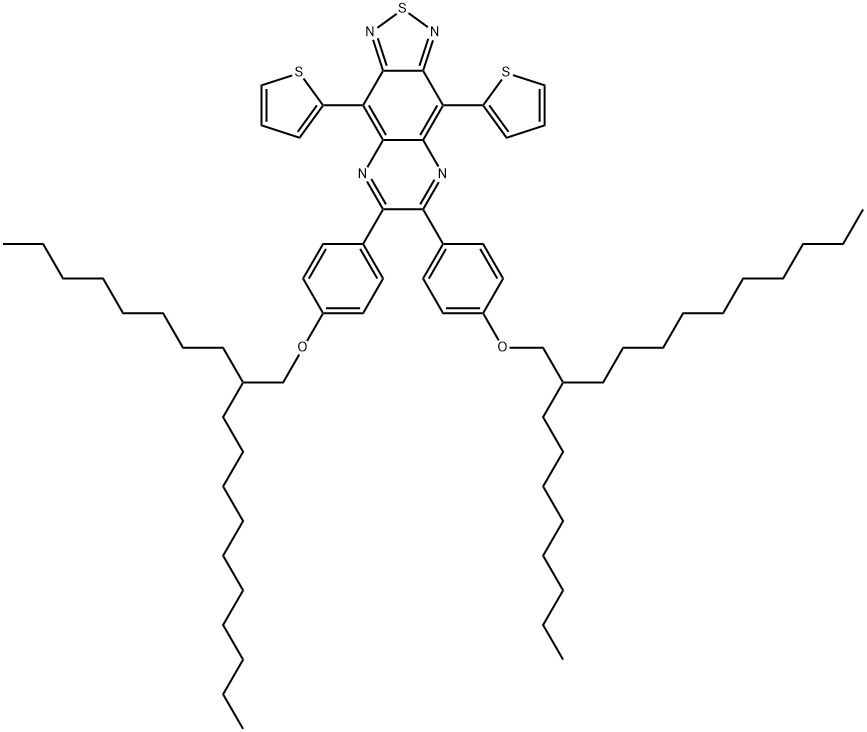 6,7-Bis[4-[(2-octyldodecyl)oxy]phenyl]-4,9-di-2-thienyl[1,2,5]thiadiazolo[3,4-g]quinoxaline Struktur