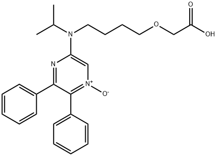 Acetic acid, 2-[4-[(1-methylethyl)(4-oxido-5,6-diphenyl-2-pyrazinyl)amino]butoxy]- Struktur