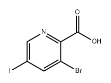 2-Pyridinecarboxylic acid, 3-bromo-5-iodo- Struktur