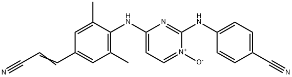 Benzonitrile, 4-[[4-[[4-(2-cyanoethenyl)-2,6-dimethylphenyl]amino]-1-oxido-2-pyrimidinyl]amino]- Struktur