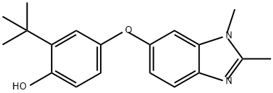 Phenol, 4-[(1,2-dimethyl-1H-benzimidazol-6-yl)oxy]-2-(1,1-dimethylethyl)- Struktur