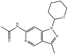 N-[3-Methyl-1-(tetrahydro-2H-pyran-2-yl)-1H-pyrazolo[4,3-c]pyridin-6-yl]acetamide Struktur