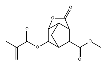 3,5-Methano-2H-cyclopenta[b]furan-7-carboxylic acid, hexahydro-6-[(2-methyl-1-oxo-2-propen-1-yl)oxy]-2-oxo-, methyl ester Struktur